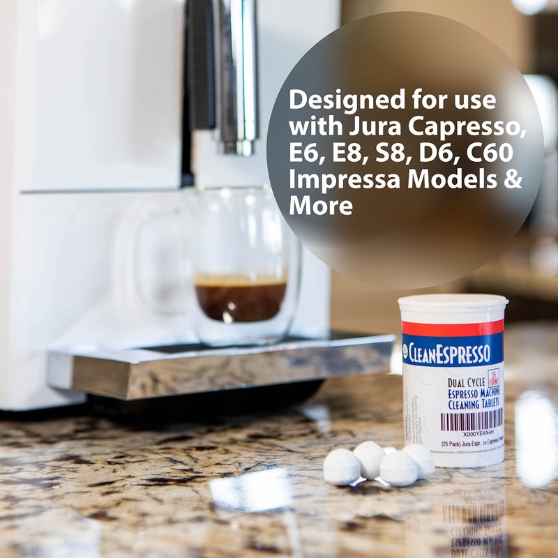 CleanEspresso - 25 Jura Cleaning Tablets - 3.5 g Dual Cycle Espresso Machine Cleaning Tablets for Jura Espresso Machines - Coffee Maker Accessories - Image 2